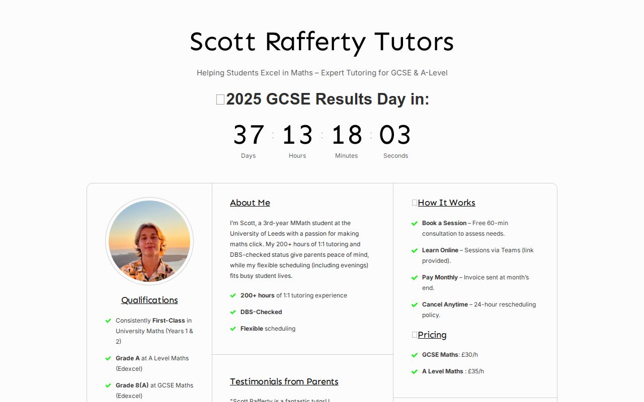Scott Rafferty - Maths Tutor